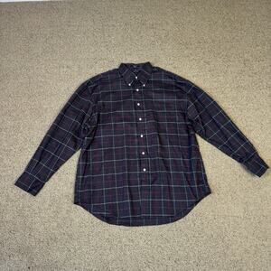 Nautica Plaid Cotton Button Up Long Sleeve Shirt US Men's XXL